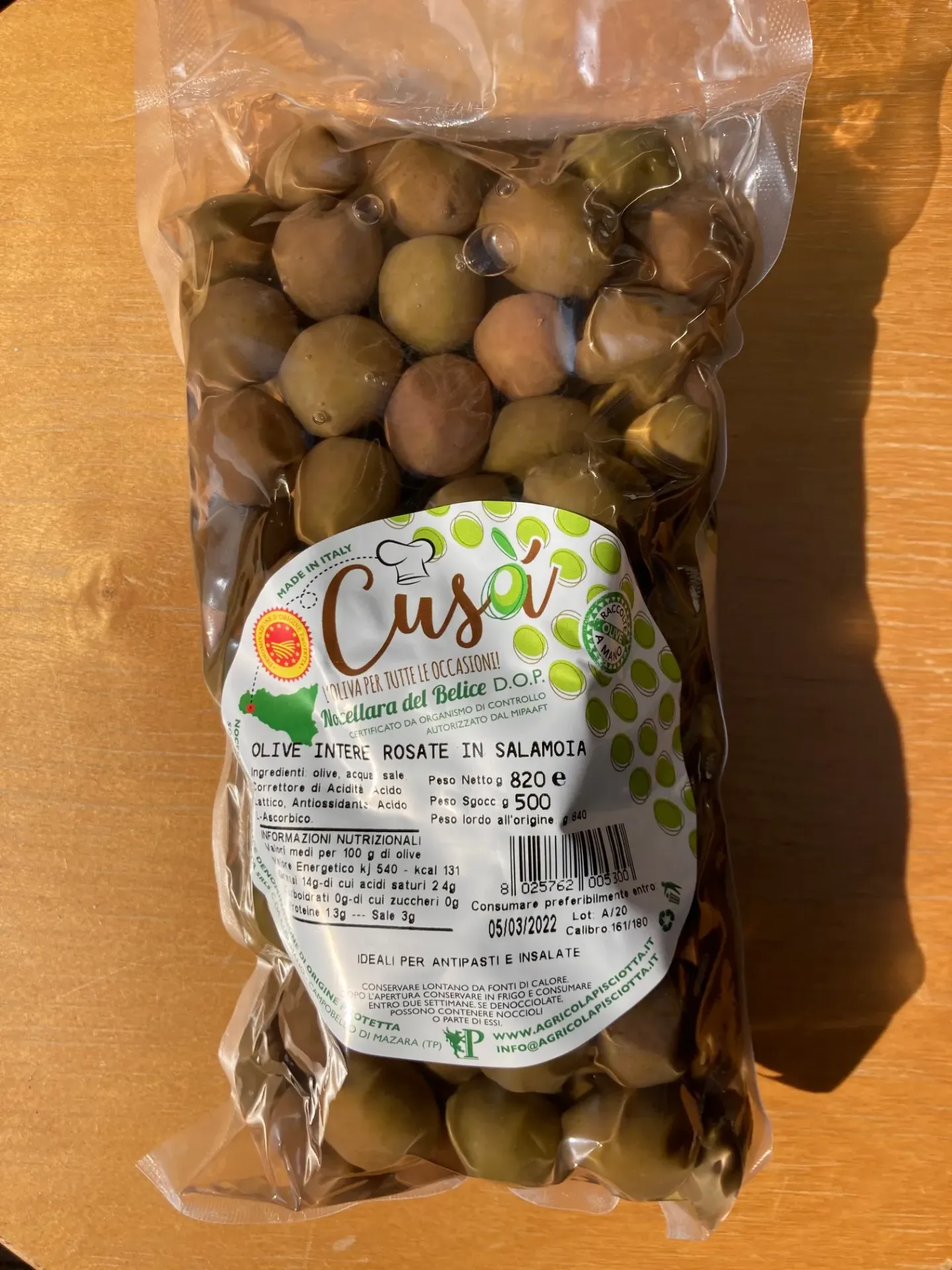 OLIVES ROSES ENTIERES 500GR